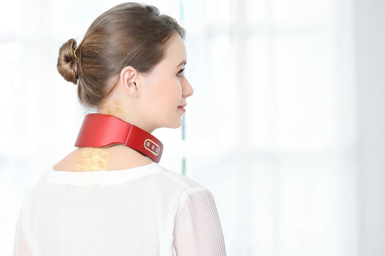 Masajeador Cervical Eléctrico con Calor – Alivio Inmediato del Dolor de Cuello y Hombros