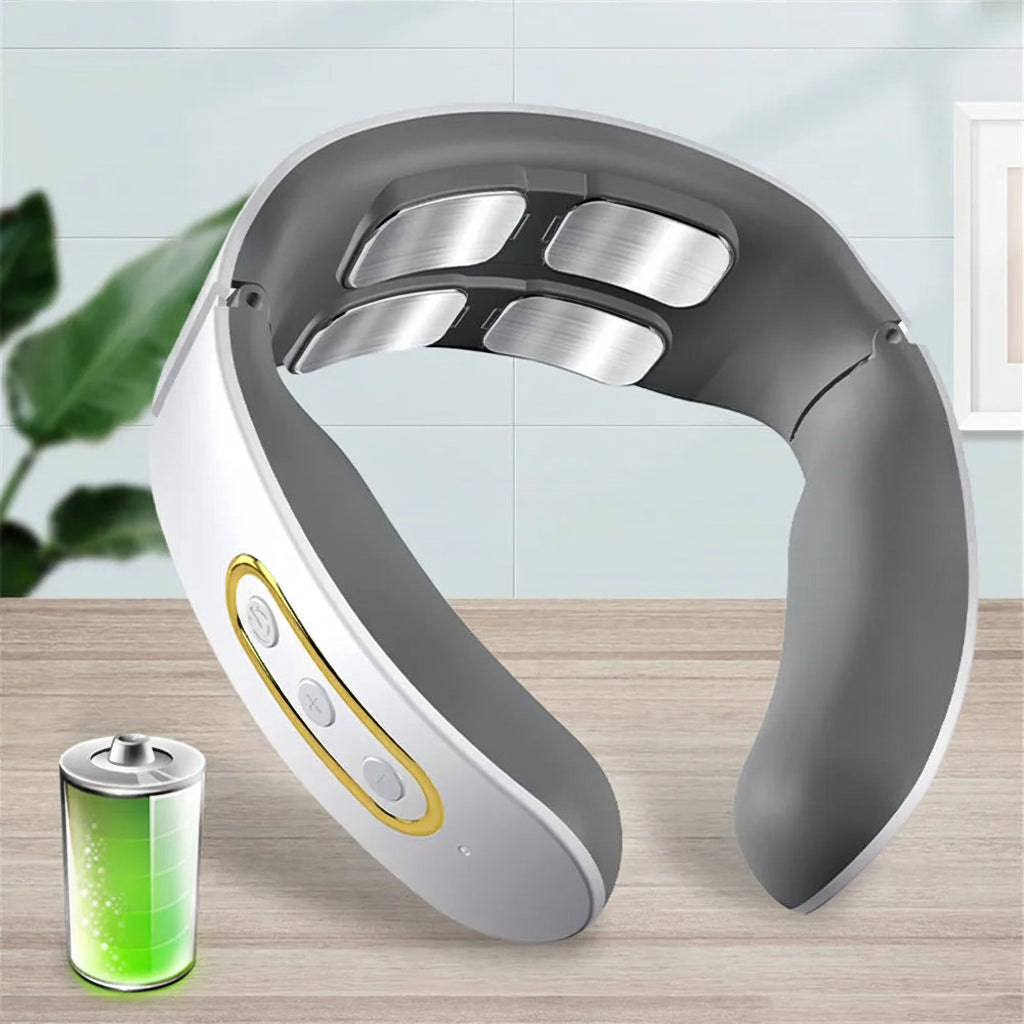 Masajeador Cervical Eléctrico con Calor – Alivio Inmediato del Dolor de Cuello y Hombros